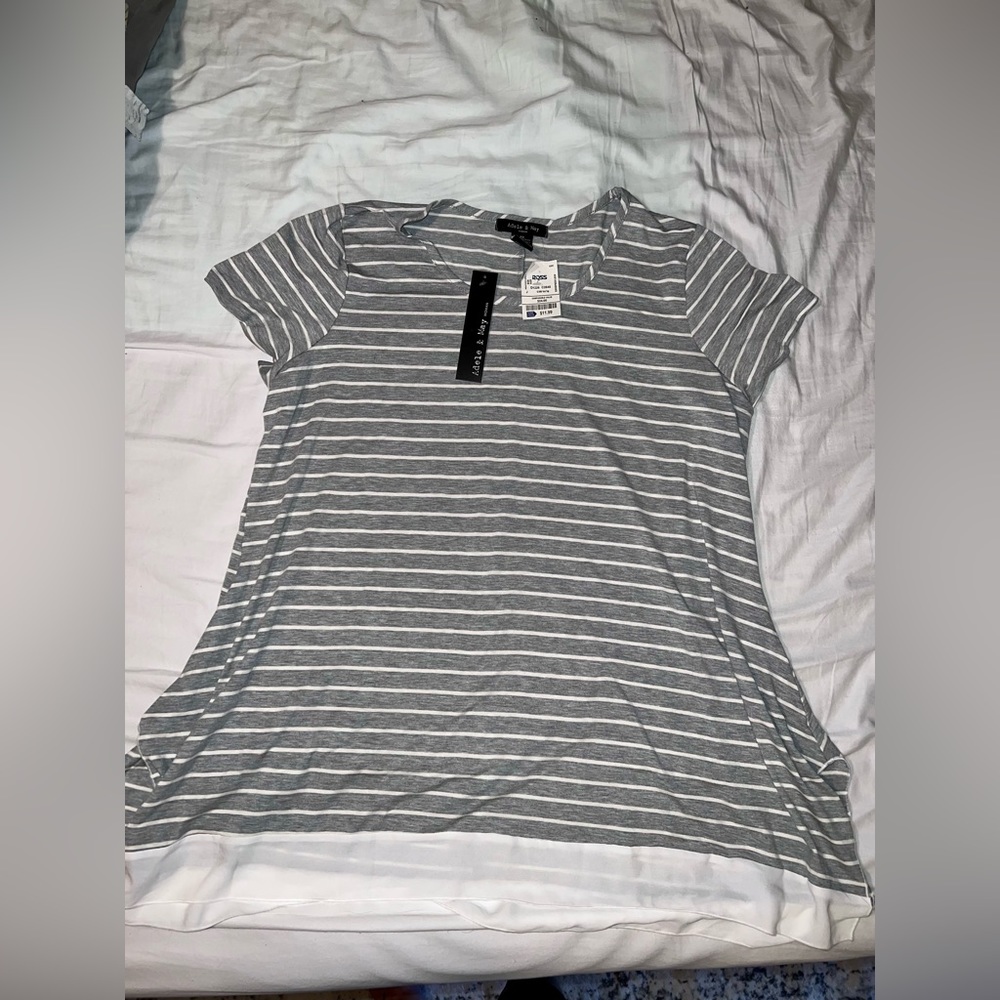 NWT grey striped tunic 2x